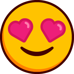 A grinning emoji with heart eyes.