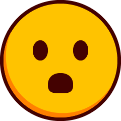 An open mouthed wide eyed emoji.