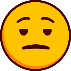 An emoji with half closed eyes and a closed expressionless mouth.