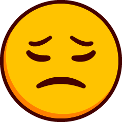 A frowning emoji with closed eyes and deeply furrowed eyebrows.