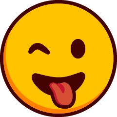 A winking emoji sticking its tongue out.