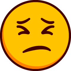 A frowning emoji with eyes squeezed shut and deeply furrowed eyebrows.