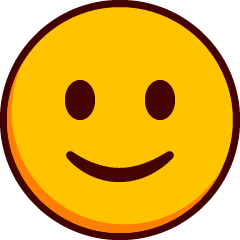 A grinning emoji with a closed mouth smile.