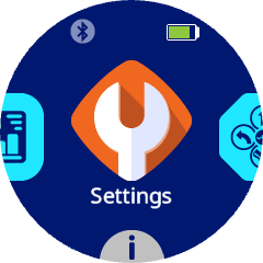 The Settings icon in the home menu.