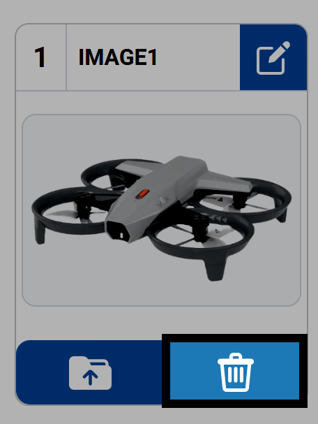 The same image as the one previous, now with the trash can icon in the lower right corner of the image 1 section highlighted.