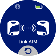 La animación de Link AIM en la pantalla del robot.