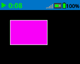 Captura de pantalla del Cerebro EXP que muestra un rectángulo relleno de color púrpura.