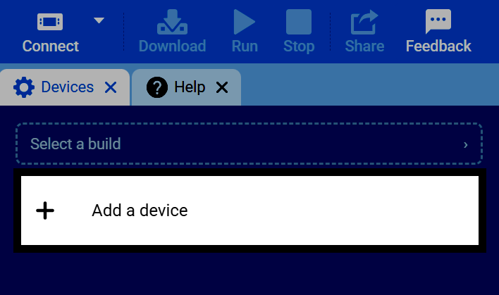 Screenshot of the Devices tab, with the Add a Device button highlighted.