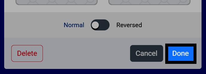 Screenshot of the Name and/or change directions screen for a Motor, with the Done button highlighted.