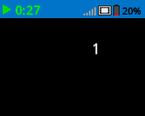 Captura de pantalla de IQ Brain con el número 1 en texto blanco en el cuadrante superior derecho, en la posición (100, 40).