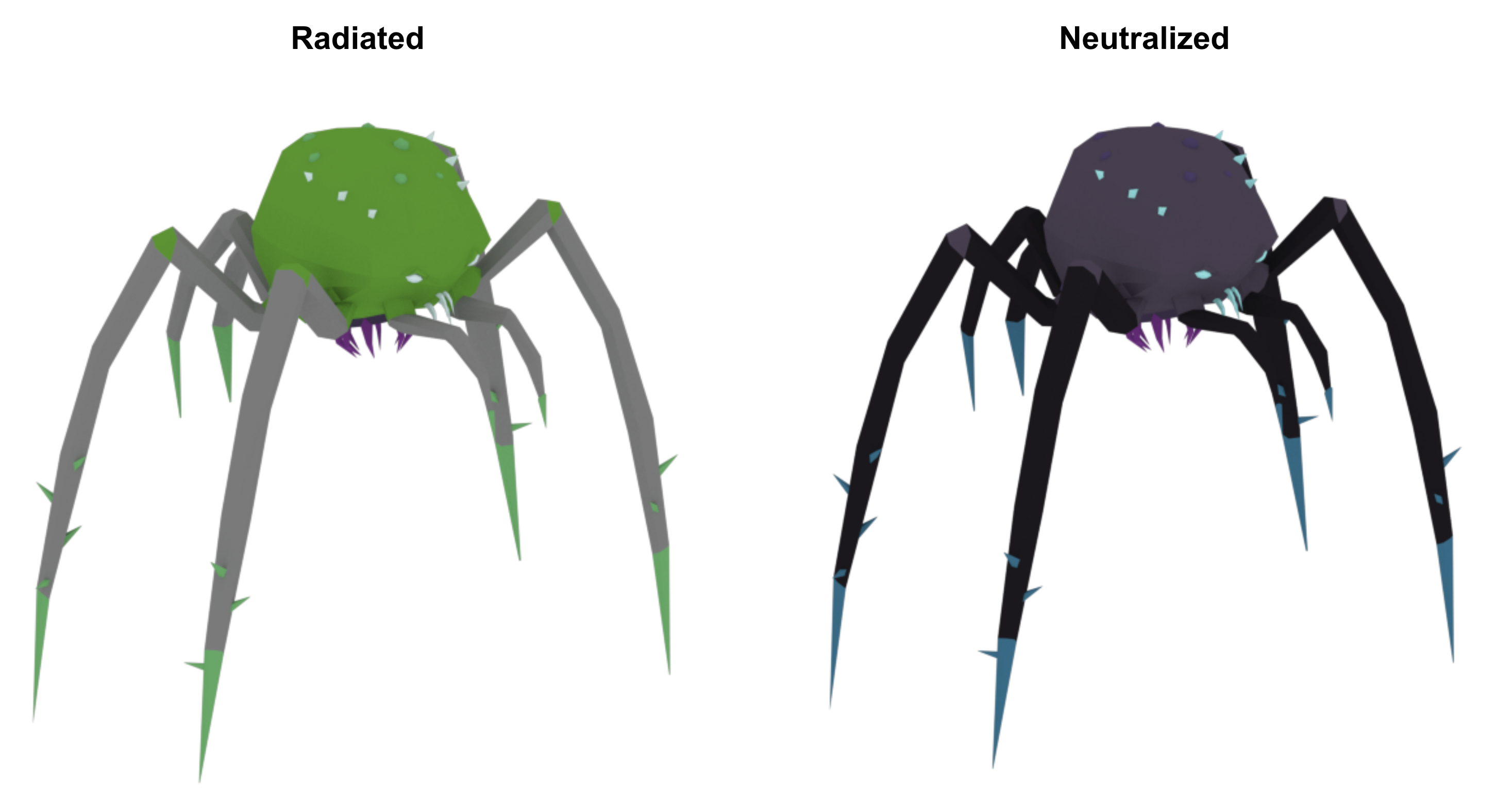 Araña alienígena en el Parque de Rescate Rover, representada como un enemigo en varias zonas del entorno alienígena.