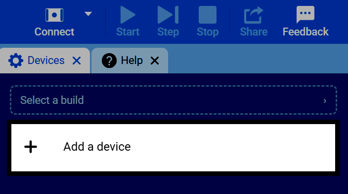 Screenshot of the Devices tab, with the Add a Device button highlighted.