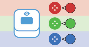 A VEX GO Eye Sensor detecting colored objects.