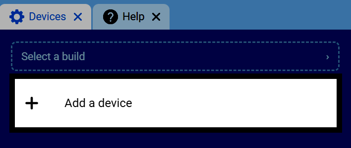 Screenshot of the Devices tab, with the Add a Device button highlighted.