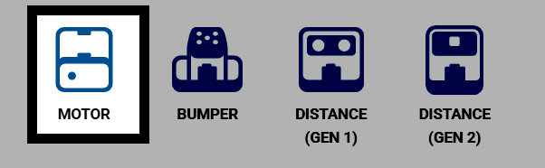 Screenshot of the Select a device screen, with Motor highlighted.