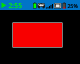A screenshot of the IQ Brain screen with a large red rectangle with a thin white border drawn nearly centered on the screen.