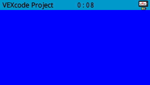A screenshot of the V5 Brain screen with the entire printable area in bright blue.