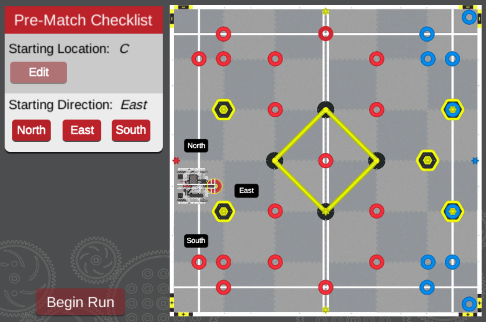 Pre-match starting-direction selection for the V5 High Stakes Playground.