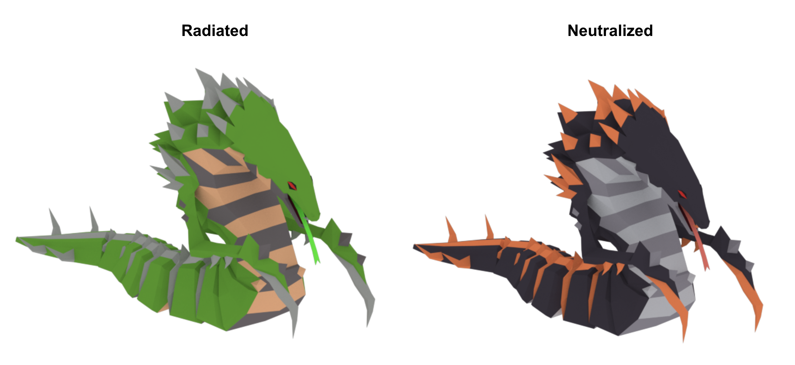 Orange Alien Serpent enemy from Rover Rescue.