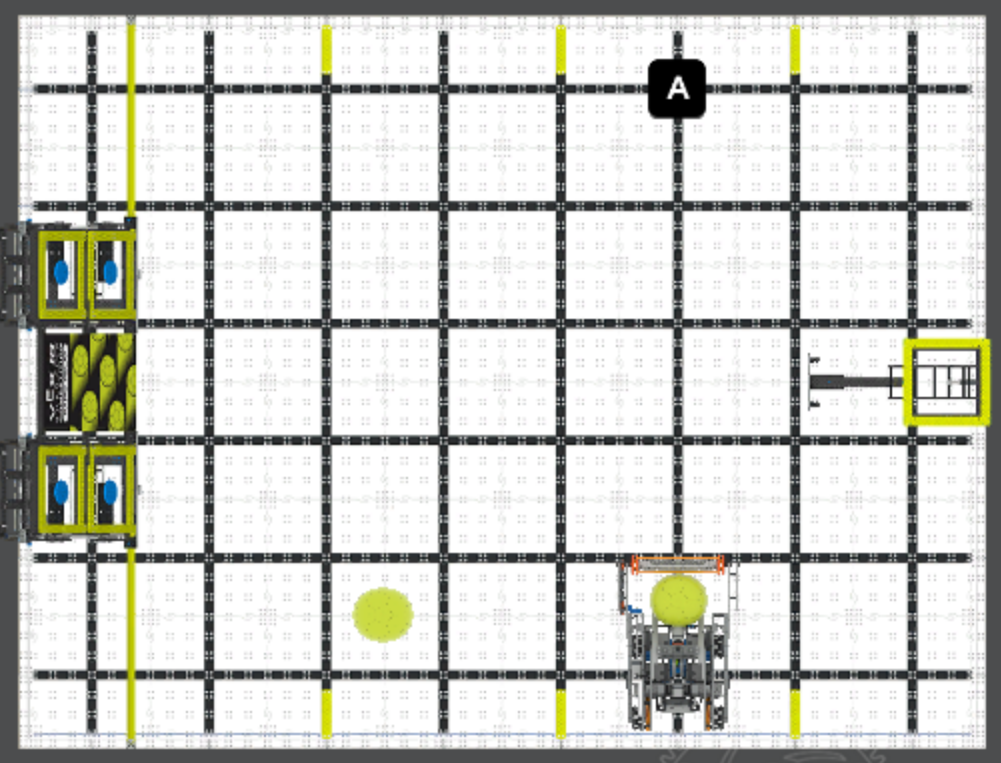 Field layout for the IQ Rapid Relay Playground with starting positions A and B.