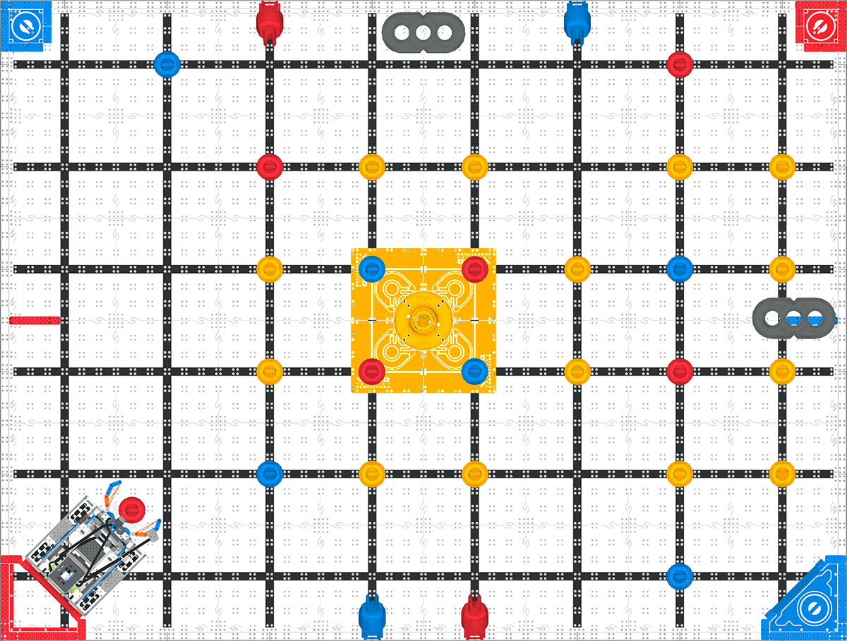 Top-down view of the IQ Mix & Match field layout.