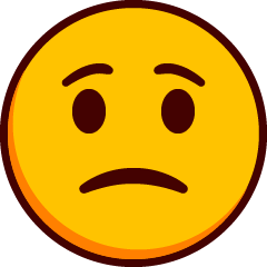 皱眉睁眼的表情符号。